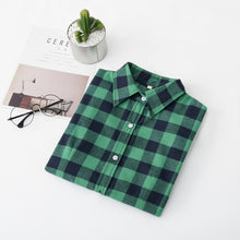 Load image into Gallery viewer, 2020 Women Blouses Brand New Excellent Quality Flannel Red Plaid Shirt Women Cotton Casual Long Sleeve Shirt Tops Lady Clothes