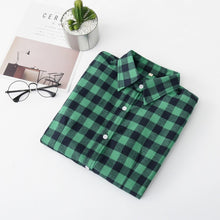 Load image into Gallery viewer, 2020 Women Blouses Brand New Excellent Quality Flannel Red Plaid Shirt Women Cotton Casual Long Sleeve Shirt Tops Lady Clothes