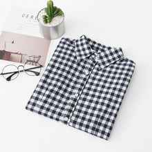 Load image into Gallery viewer, 2020 Women Blouses Brand New Excellent Quality Flannel Red Plaid Shirt Women Cotton Casual Long Sleeve Shirt Tops Lady Clothes