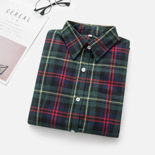 Load image into Gallery viewer, 2020 Women Blouses Brand New Excellent Quality Flannel Red Plaid Shirt Women Cotton Casual Long Sleeve Shirt Tops Lady Clothes