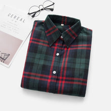 Load image into Gallery viewer, 2020 Women Blouses Brand New Excellent Quality Flannel Red Plaid Shirt Women Cotton Casual Long Sleeve Shirt Tops Lady Clothes