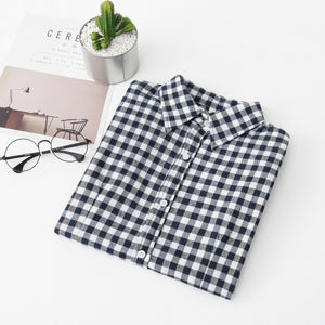 2020 Women Blouses Brand New Excellent Quality Flannel Red Plaid Shirt Women Cotton Casual Long Sleeve Shirt Tops Lady Clothes