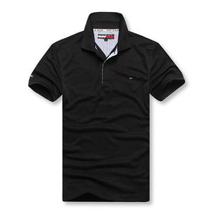 TOMMY Man Polo Shirt Brand Casual Deer Embroidery  Polo shirt Men Short Sleeve High Quantity Polo Men